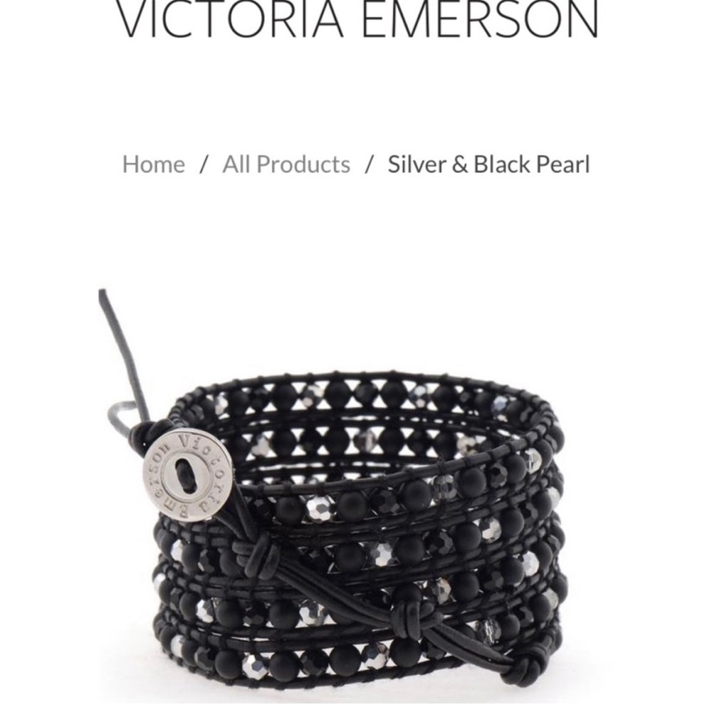 Victoria Emerson wrap black and silver bracelet